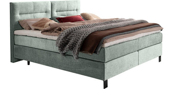 BOXSPRINGBETT 180/220 cm  in Mintgrün  - Schwarz/Mintgrün, KONVENTIONELL, Textil/Metall (180/220cm) - Esposa