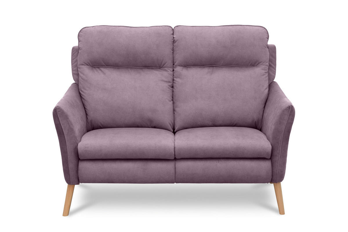 2-SITZER-SOFA  in Mikrofaser Rosa Skandinavisch, Modern  - Buchefarben/Rosa, Design, Holz/Textil (145/110/92cm) - Livetastic