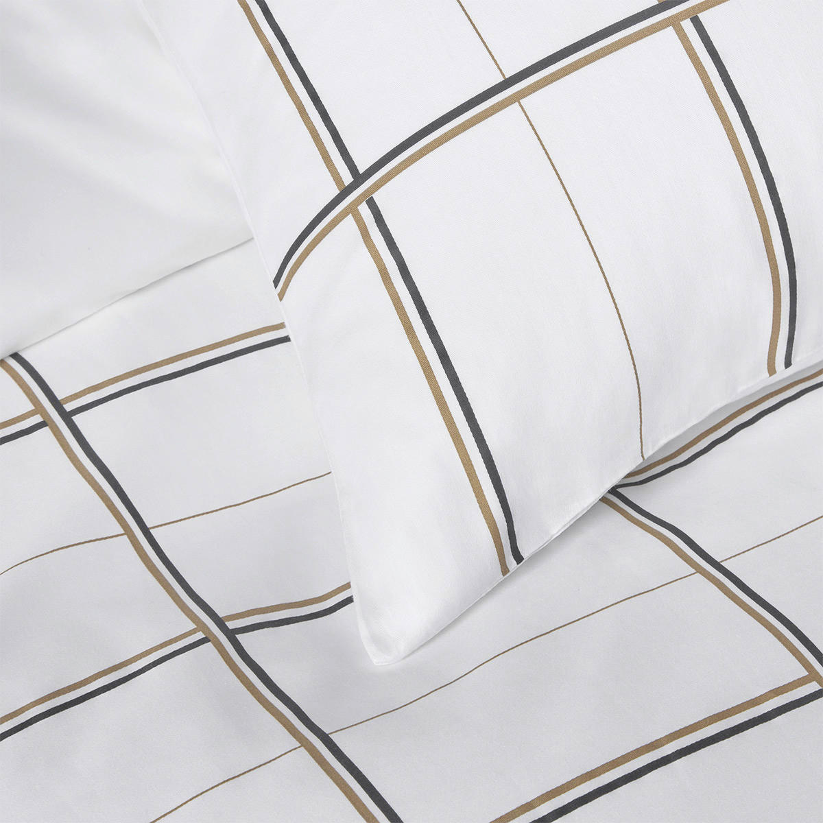 BETTWÄSCHESET Boss Check 160/210 cm  50 cm/70 cm  - Weiss, Design, Textil (160/210cm) - Hugo Boss