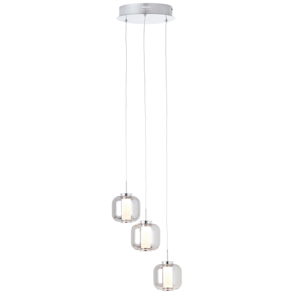 LED-HÄNGELEUCHTE 22/125 cm    - Chromfarben/Grau, Design, Glas/Kunststoff (22/125cm) - Brilliant