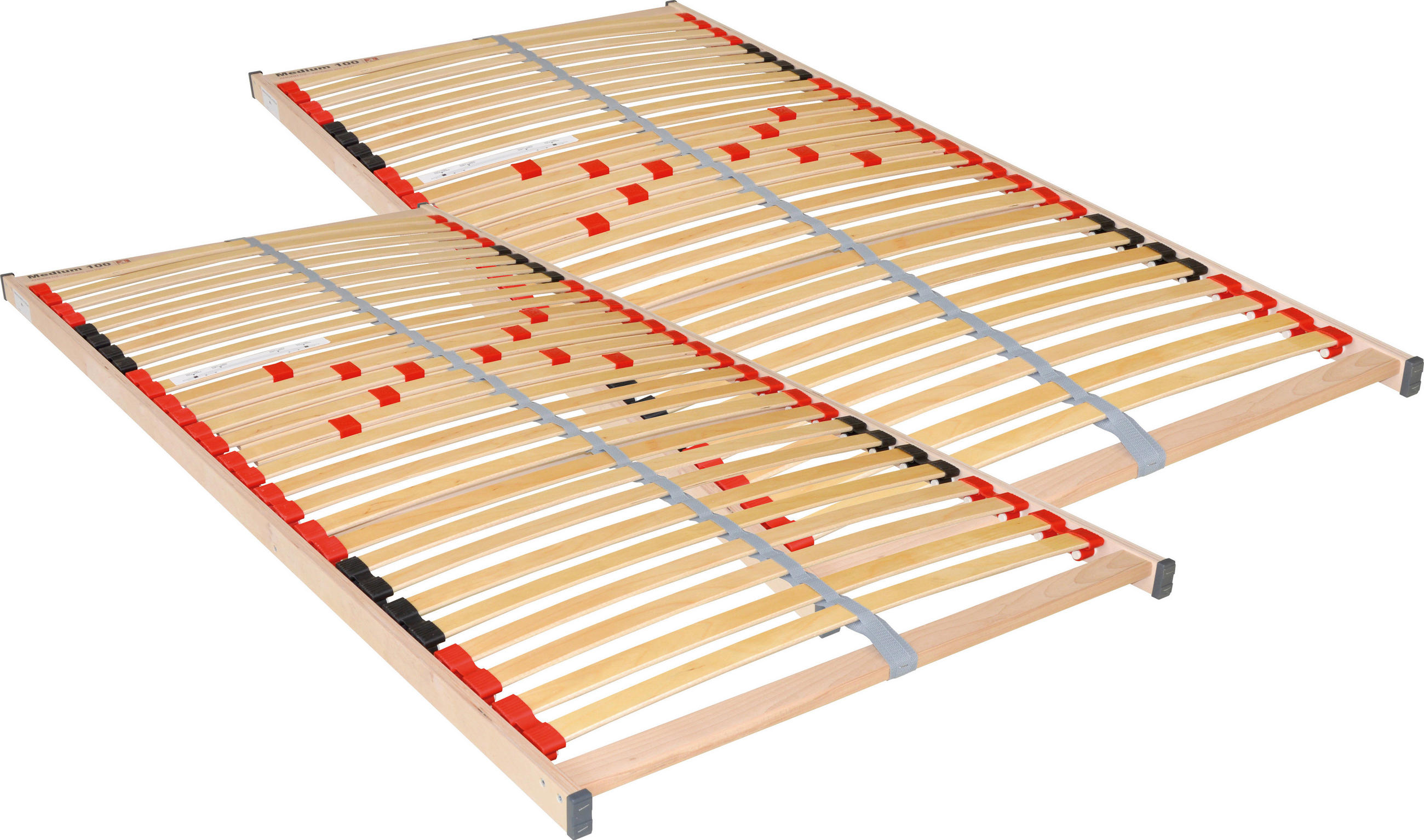 LATTENROSTSET 200/200 cm Mittelzone verstellbar, Birke  - Naturfarben, Basics, Holz (200/200cm) - Xora