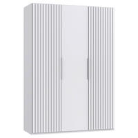 DREHTÜRENSCHRANK 150/216/58 cm,  in Weiß, 3-türig  - Weiß, MODERN, Holzwerkstoff/Metall (150/216/58cm) - MID.YOU