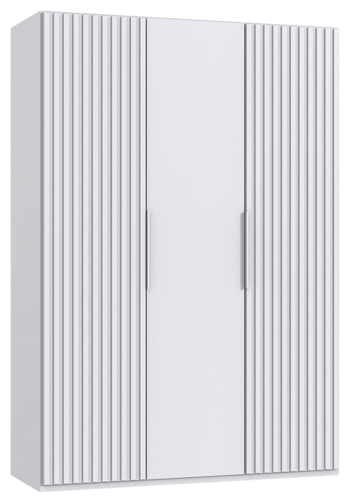 DREHTÜRENSCHRANK 150/216/58 cm,  in Weiß, 3-türig  - Weiß, MODERN, Holzwerkstoff/Metall (150/216/58cm) - MID.YOU