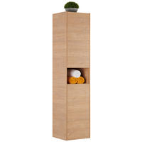 HOCHSCHRANK 35/160/35 cm  - Hellbraun/Naturfarben, KONVENTIONELL, Glas/Holzwerkstoff (35/160/35cm) - Emilio Belluti