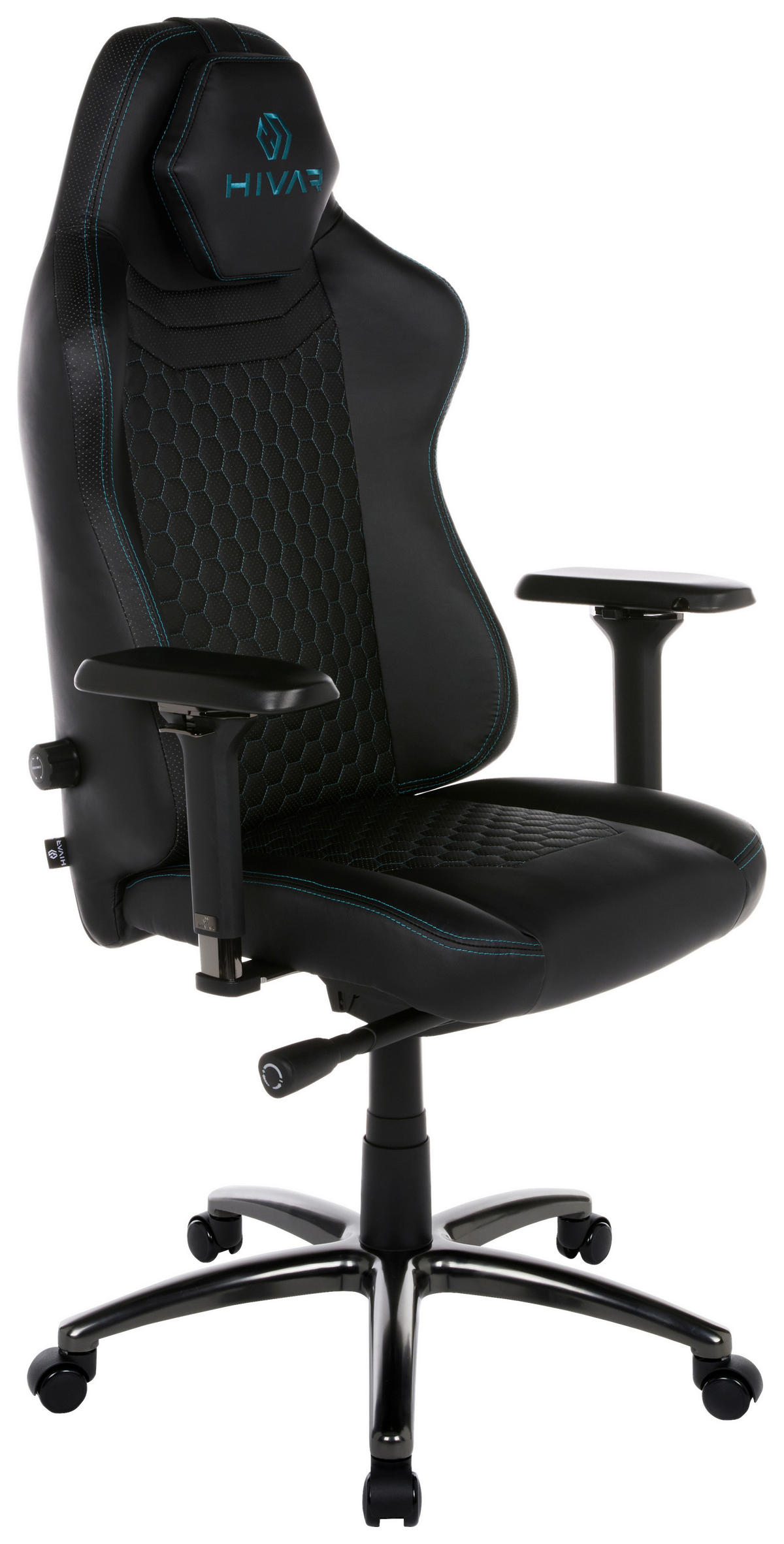 ORBICAL Onyx Obsidian Schwarz, Pastellblau, Schwarz Hochglanz Metall, Textil   - Schwarz Hochglanz/Pastellblau, LIFESTYLE, Textil/Metall (79/142/77cm) - HIVAR