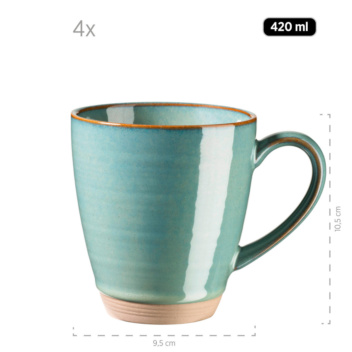 KOMBISERVICE Grün, Türkis Nottingham 20-teilig 4 Personen  - Türkis/Grün, Basics, Keramik - Mäser