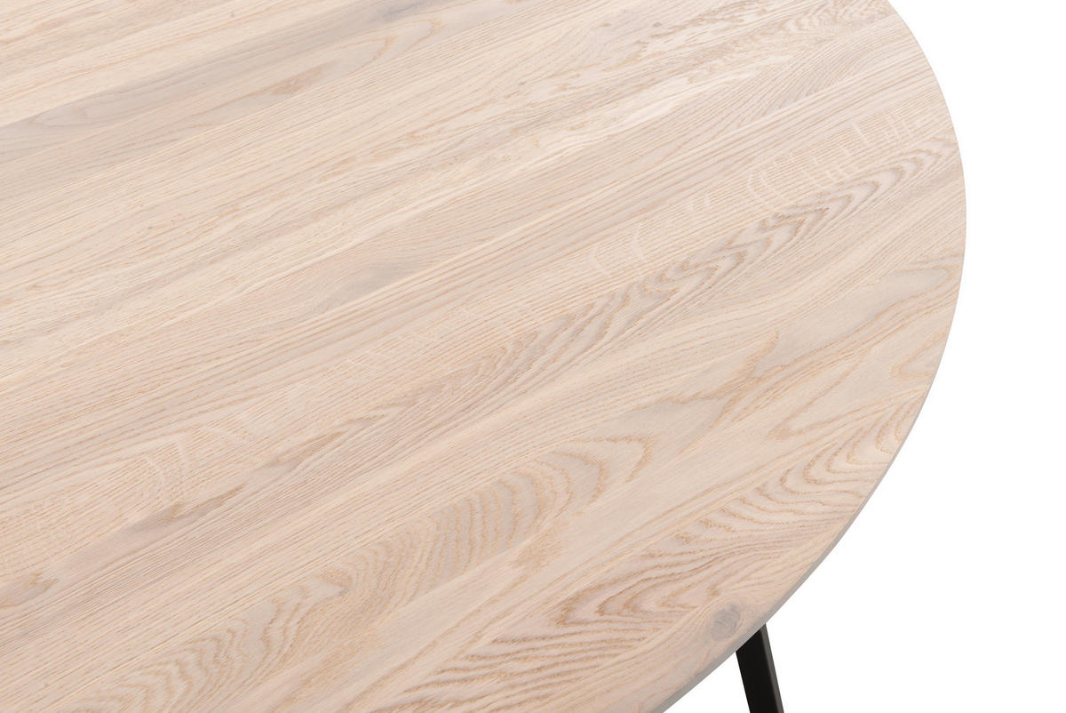 MATBORD vit, ekfärgad, svart rund  finns i olika storlekar, utdragbar  - vit/svart, Klassisk, metall/trä (160cm) - Dieter Knoll