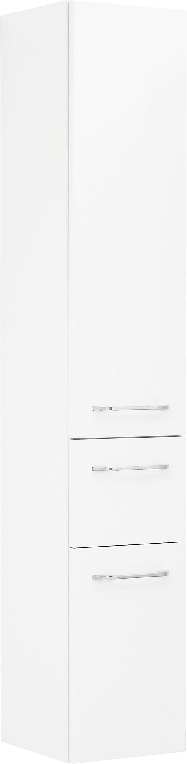 HÖGSKÅP  - vit/kromfärg, Design, trämaterial/glas (30/168/33cm) - Sadena