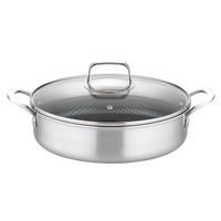 SERVIERPFANNE INOXXA BLACK Vitaflon® Quarzit Beschichtung 28 cm  - Edelstahlfarben, Basics, Metall (28cm) - GSW