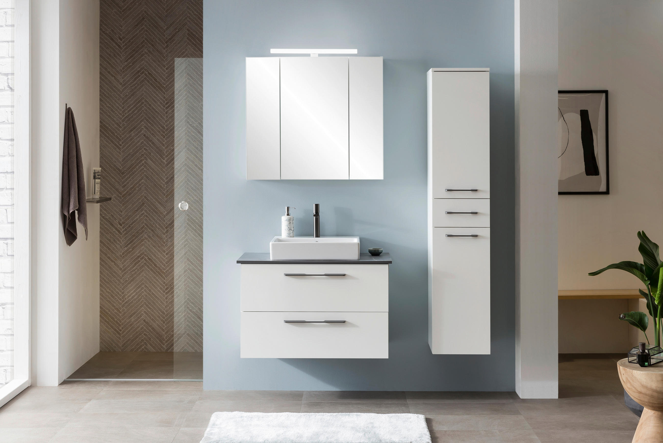 WASCHTISCHKOMBI 86 cm  - Anthrazit/Weiß, MODERN, Keramik/Holzwerkstoff (86cm) - Stylife
