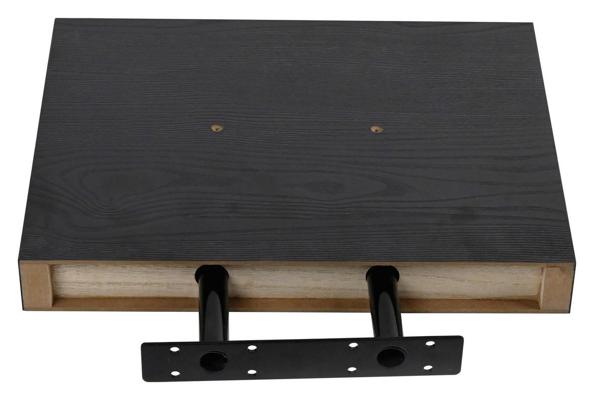 WANDBOARD Metall, Holzwerkstoff Schwarz  - Schwarz, Basics, Holzwerkstoff/Metall (30/3,8/23,5cm) - Boxxx