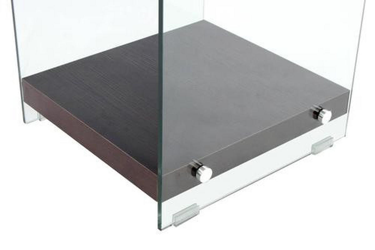 BEISTELLTISCH in Glas, Holzwerkstoff 35/35/45 cm  - Klar/Dunkelbraun, Basics, Glas/Holzwerkstoff (35/35/45cm) - Kayoom