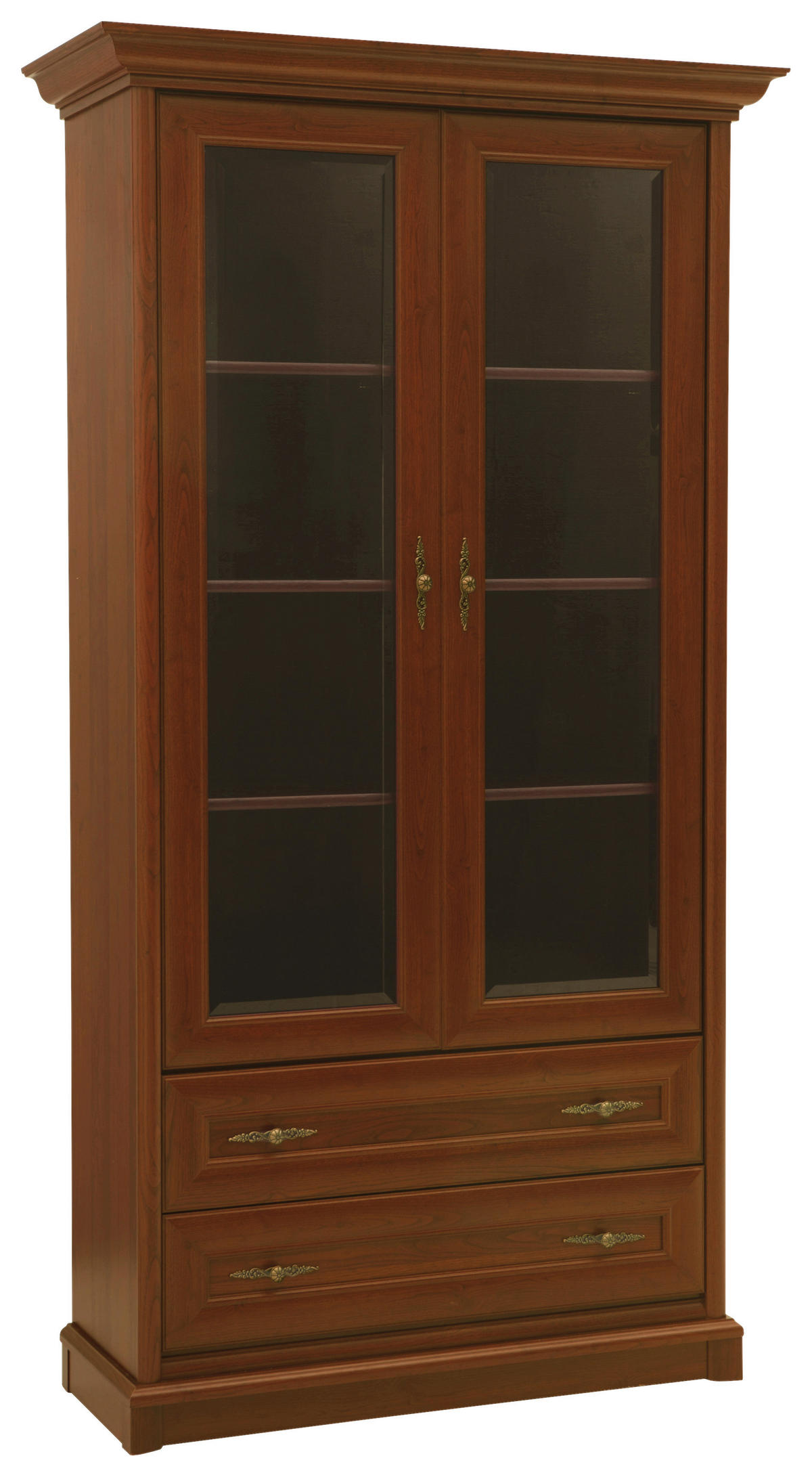 VITRÍNA, barvy kaštanu, 110/204,5/43 cm - bronzová/průhledné, Design, kov/kompozitní dřevo (110/204,5/43cm) - Cantus