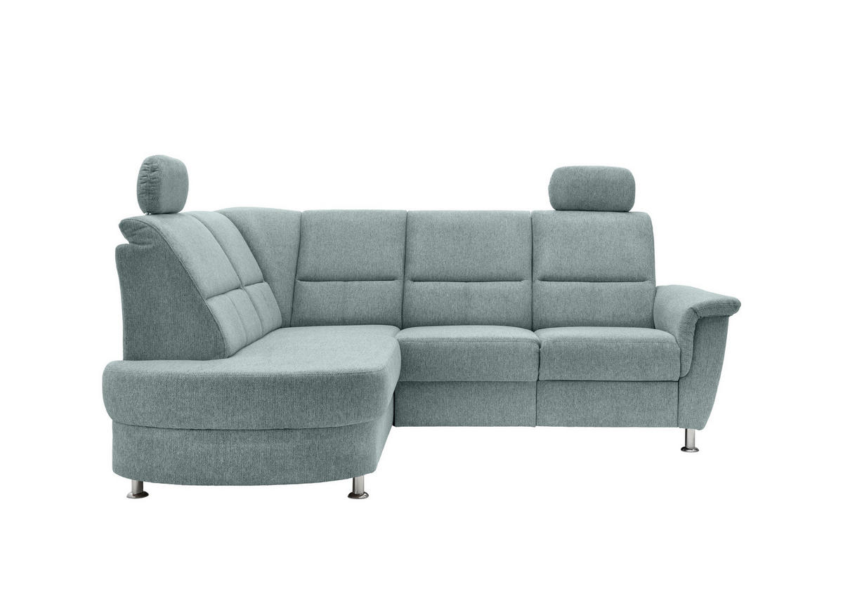 ECKSOFA in Chenille Blau  - Chromfarben/Blau, Konventionell, Textil/Metall (184/231cm) - Livetastic