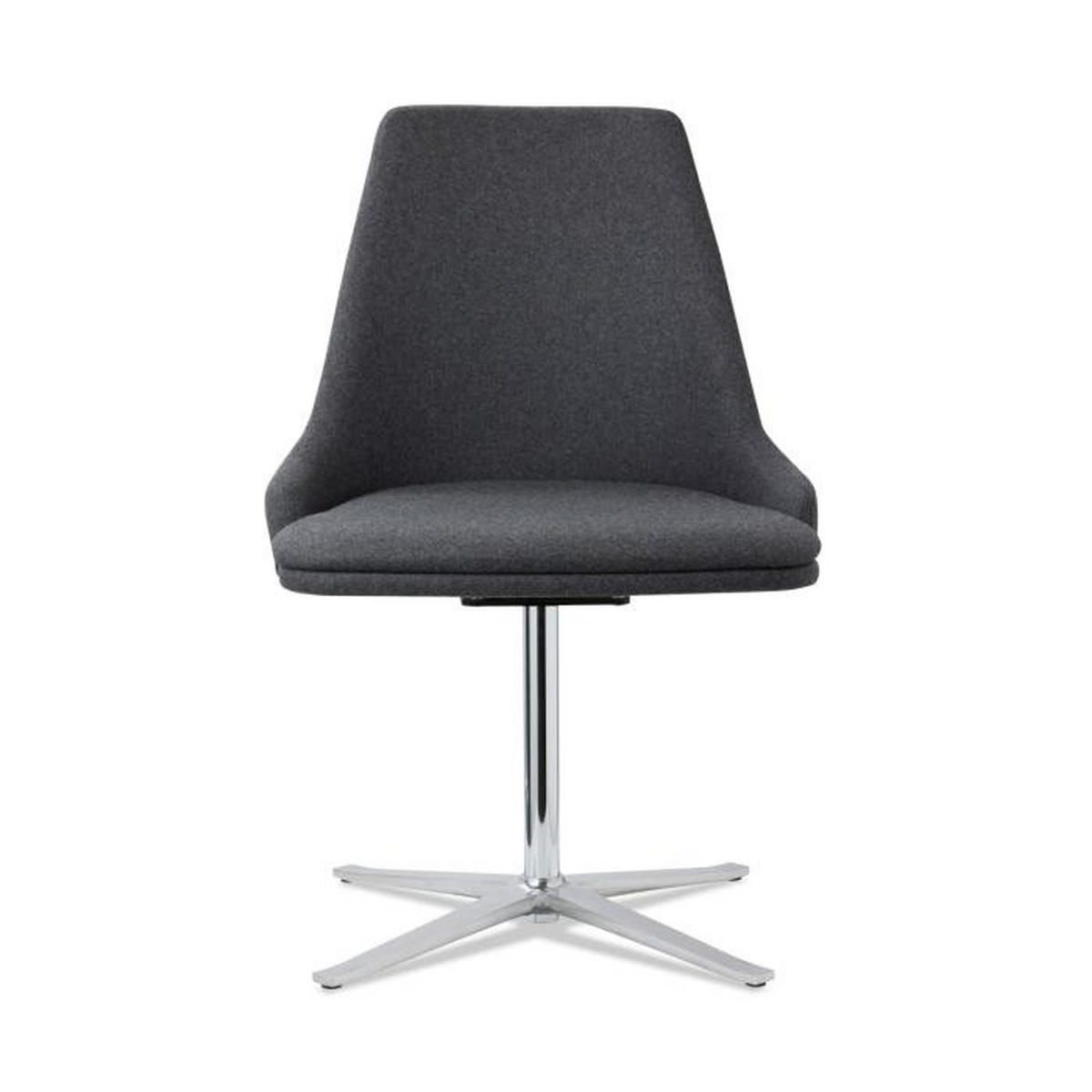 STOL  läderutbud, tygutbud   grå, aluminiumfärg  - aluminiumfärg/grå, Design, metall/textil (56/85/58cm) - Skovby