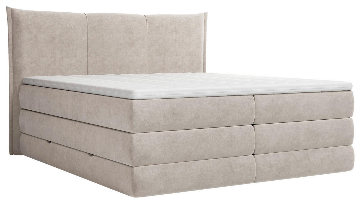 BOXSPRINGBETT 160/200 cm  Beige  - Beige/Schwarz, Modern, Holz/Holzwerkstoff (160/200cm) - MID.YOU