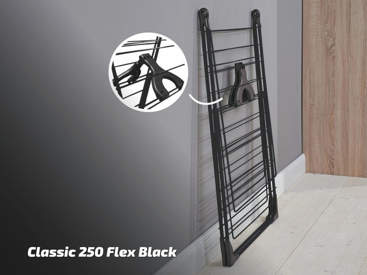 STANDTROCKNER 151/61/94 cm  - Schwarz, Basics, Metall (151/61/94cm) - Leifheit
