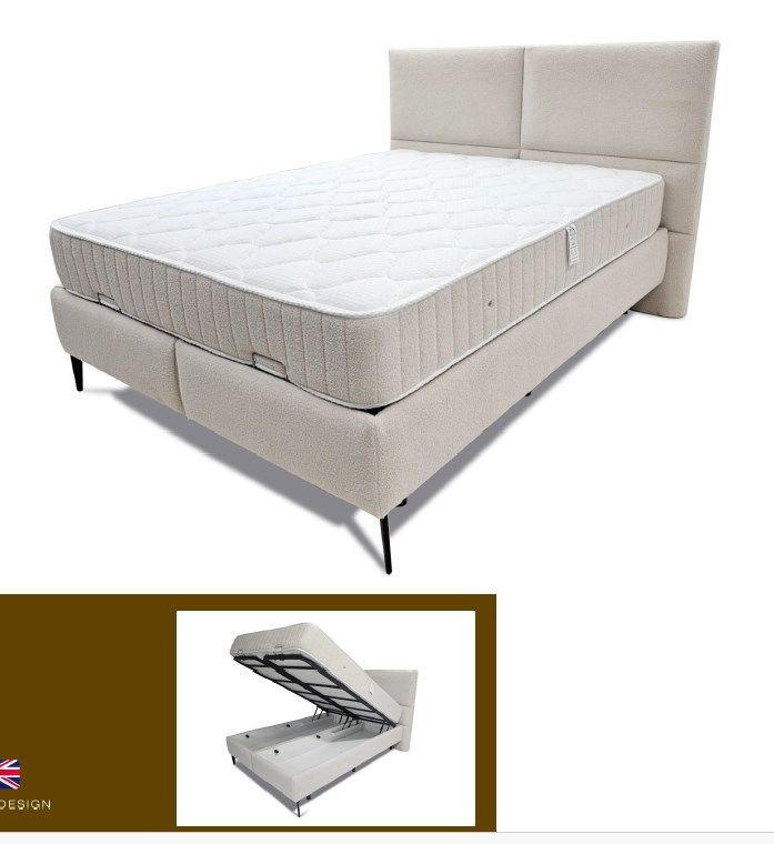 POSTELJA Z VZMETNICO   x  , les, kovina  - Moderno, kovina/les (180/200cm) - Hom`in