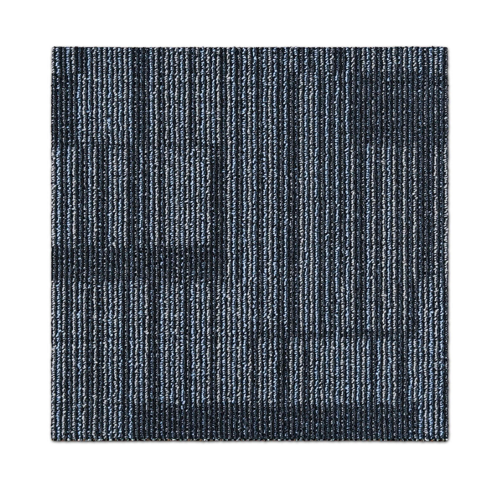 Floordirekt Teppichfliese Linz Anthrazit, Hellblau 50x50 cm