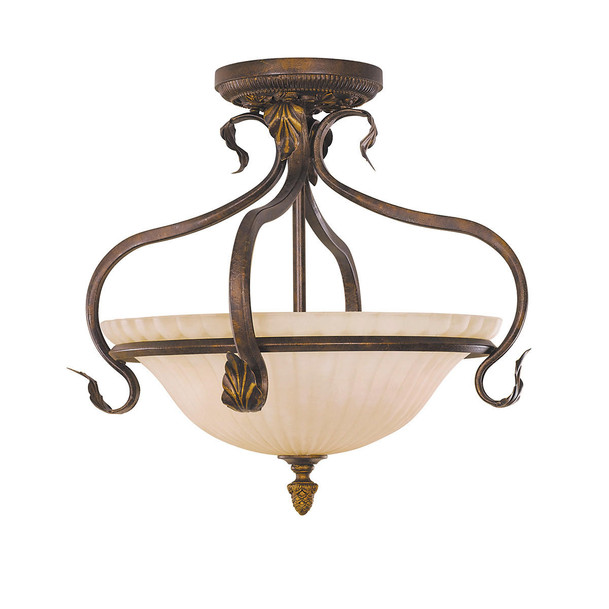 DECKENLEUCHTE 41.9/41.9 cm - Rotbraun, KONVENTIONELL, Glas/Metall (41.9/41.9cm) - Elstead Lighting