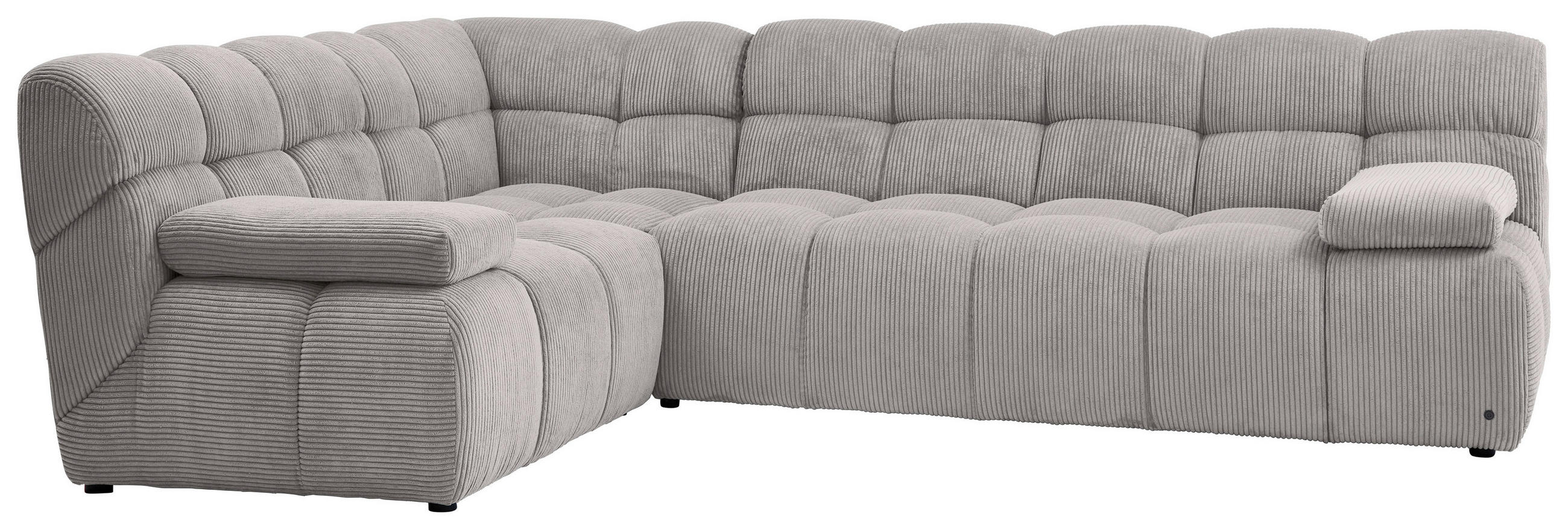 ECKSOFA Grau Cord Rücken echt  - Schwarz/Grau, KONVENTIONELL, Kunststoff/Textil (195/265cm) - Tom Tailor