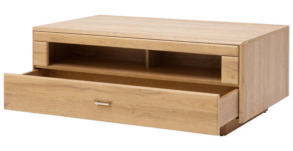 COUCHTISCH in Holzwerkstoff 115/70/45 cm  - Eichefarben/Silberfarben, KONVENTIONELL, Holzwerkstoff/Metall (115/70/45cm) - Cantus