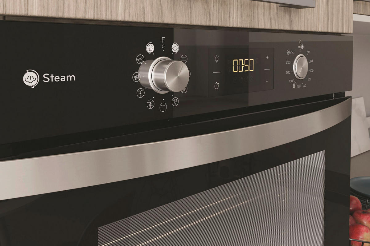 EINBAUBACKOFEN PBWK3JH8SBLG  - Edelstahlfarben/Schwarz, Basics, Glas/Metall (59,5/59,5/54.9cm) - Privileg