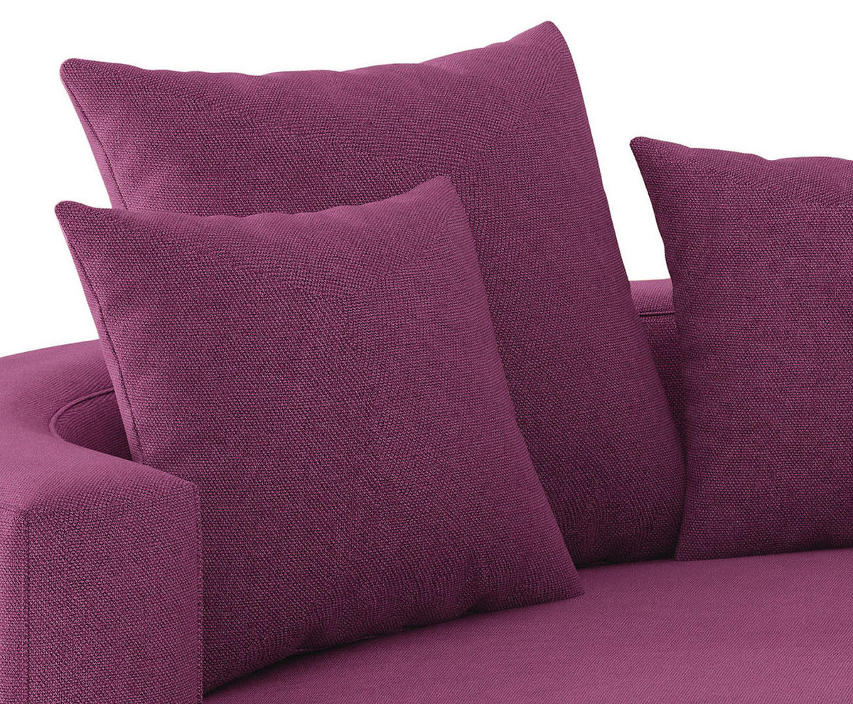BIGSOFA in Webstoff Magenta  - Magenta/Schwarz, Design, Textil/Metall (150/283cm) - Livetastic