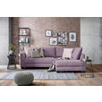 ECKSOFA in Cord Violett  - Violett/Schwarz, KONVENTIONELL, Holz/Textil (267/181cm) - Carryhome