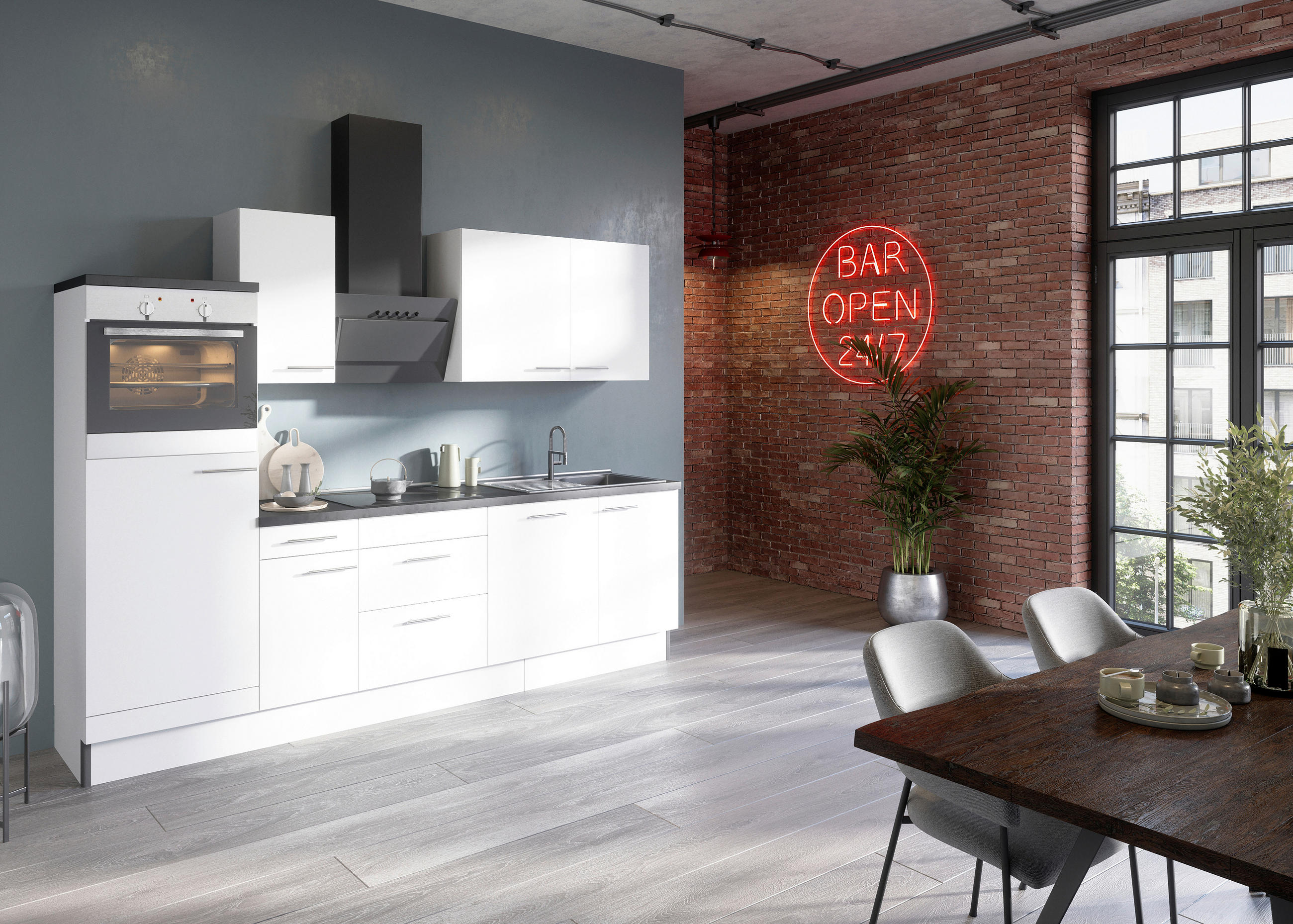 Optifit Küchenleerblock Weiß 270 cm