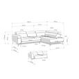 ECKSOFA Graubraun Feincord  - Graubraun/Schwarz, Design, Textil/Metall (280/205cm) - Xora