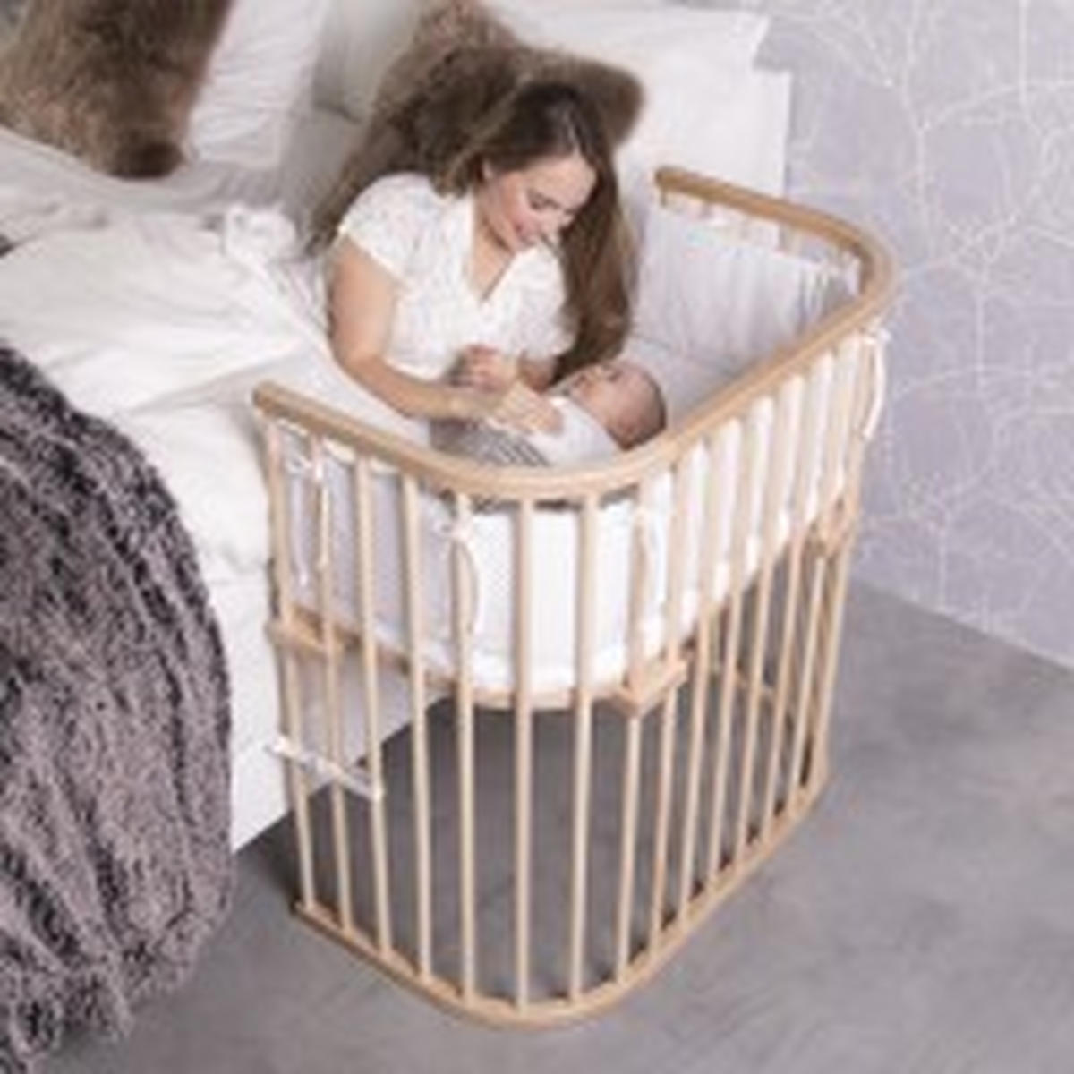 BEISTELLBETT Babybay Boxspring  94/54/96 cm  - Naturfarben, Basics, Holz (94/54/96cm) - Babybay