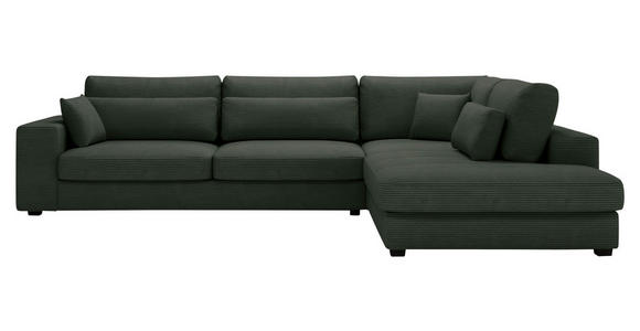 ECKSOFA  in Cord Dunkelgrün  314/250 cm  - Dunkelgrün/Schwarz, KONVENTIONELL, Kunststoff/Textil (314/250cm) - Carryhome