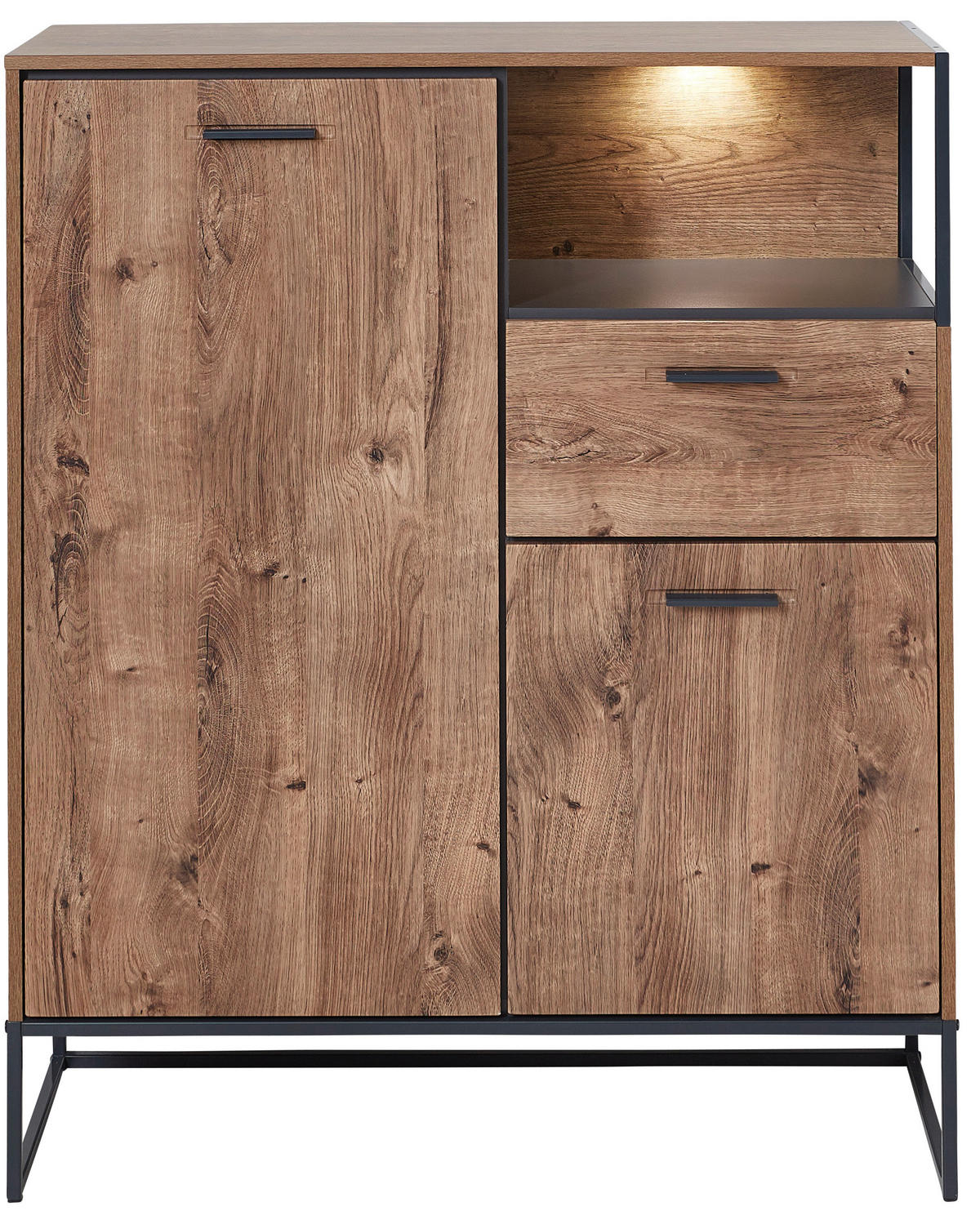 SCHUHSCHRANK Graphitfarben, Eichefarben