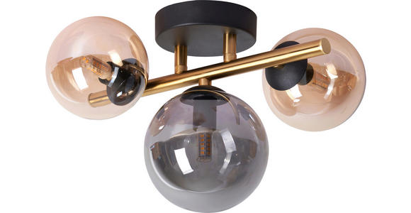 LED-WANDLEUCHTE 28/21/19 cm - Goldfarben/Bernsteinfarben, LIFESTYLE, Glas/Metall (28/21/19cm) - Dieter Knoll