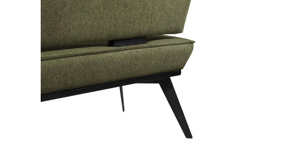 SITZBANK 173/90/65 cm Webstoff Olivgrün, Schwarz Buche massiv - Schwarz/Olivgrün, Basics, Holz/Textil (173/90/65cm) - Carryhome