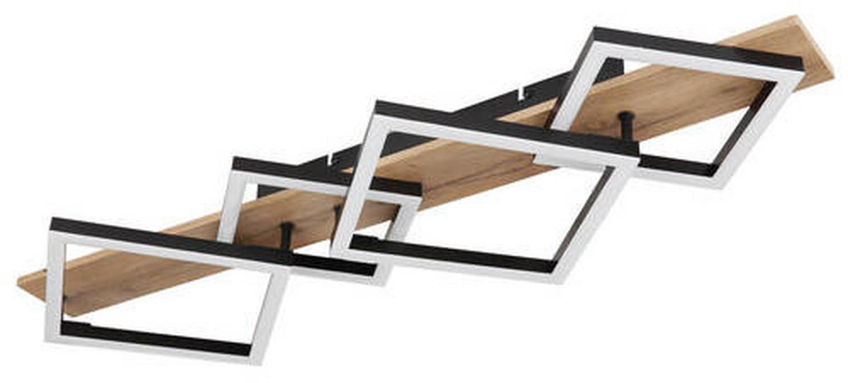 LED-DECKENLEUCHTE 30 W    82/31/8,5 cm  - Dunkelbraun/Opal, Natur, Holzwerkstoff/Kunststoff (82/31/8,5cm) - Globo