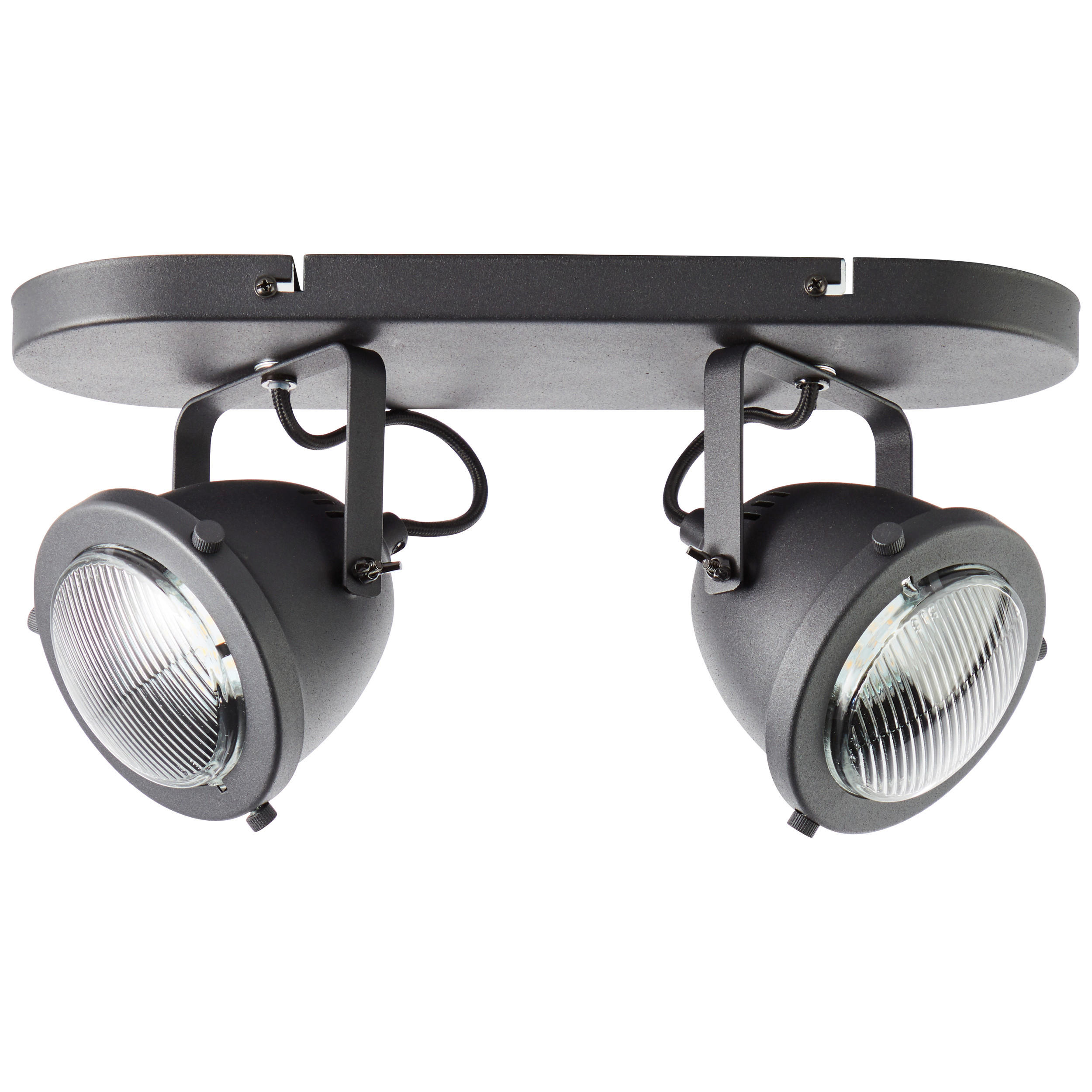 DECKENSTRAHLER 36/18,5/14 cm   - Transparent/Schwarz, LIFESTYLE, Glas/Metall (36/18,5/14cm) - Brilliant