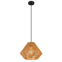 HÄNGLAMPA HOUDINI 35/120 cm  - svart/naturfärgad, Natur, metall/plast (35/120cm) - Globo