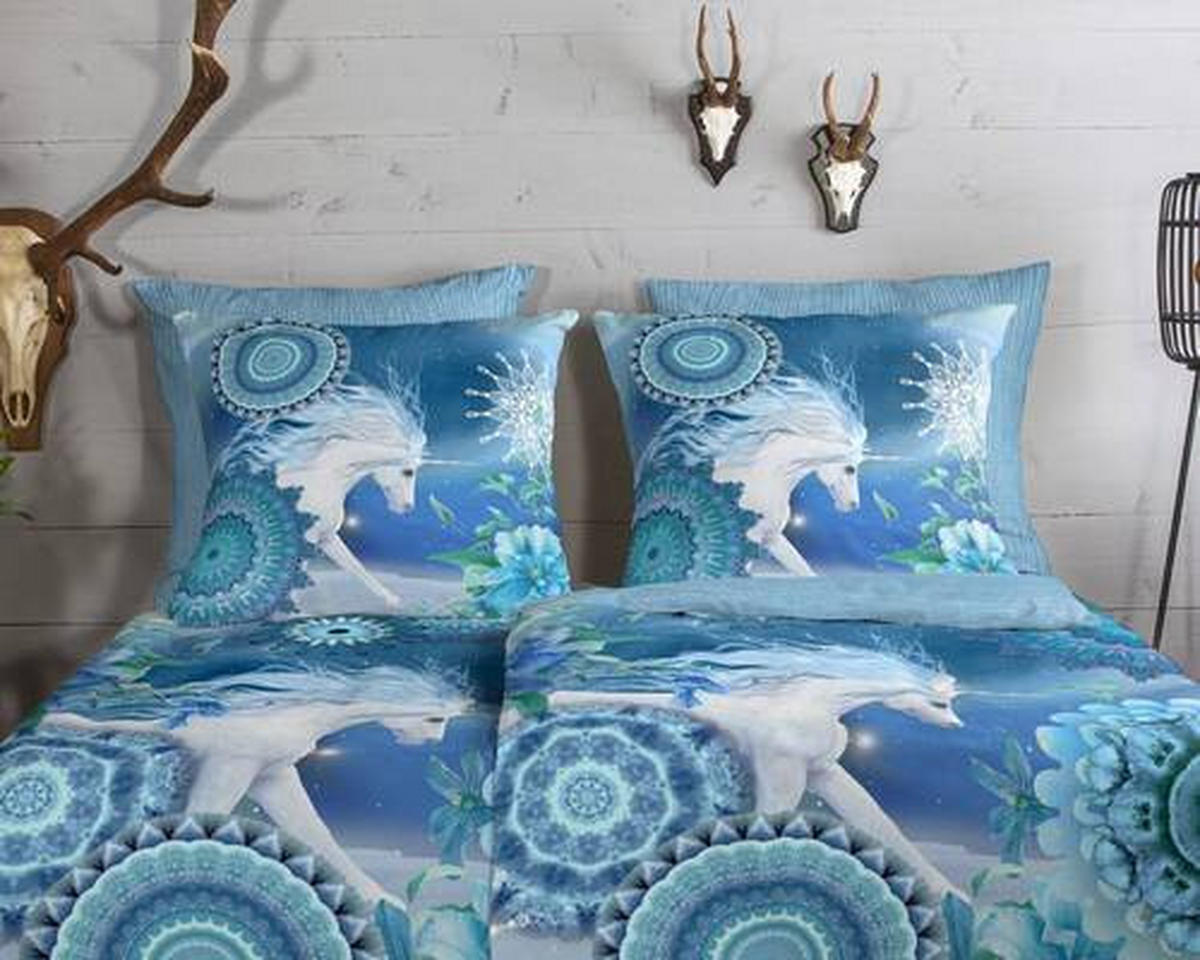 WENDEBETTWÄSCHE Lumi Biber 135/200 cm  - Blau, Design, Textil (135/200cm)