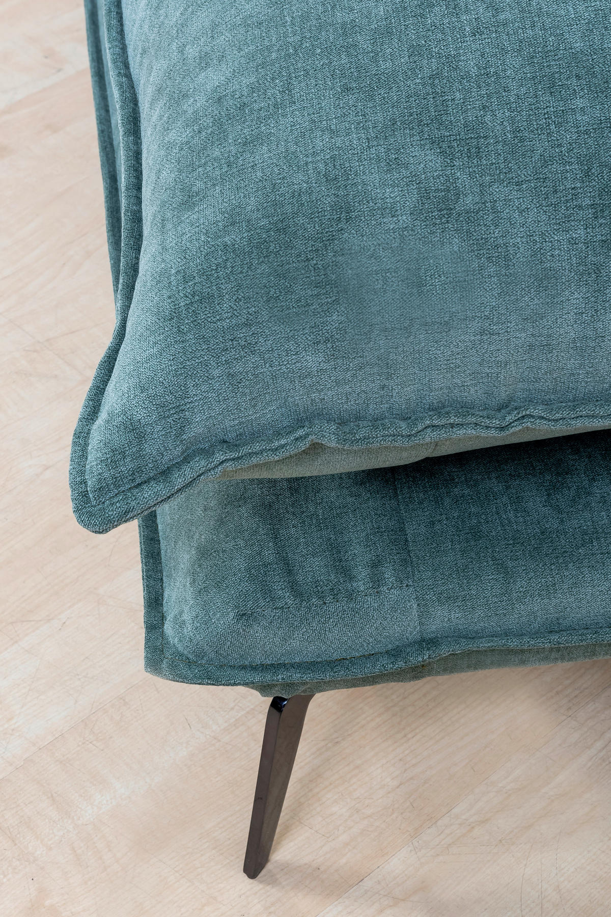 ECKSOFA in Webstoff Grün  - Schwarz/Grün, Design, Textil/Metall (338/165cm) - Hom`in