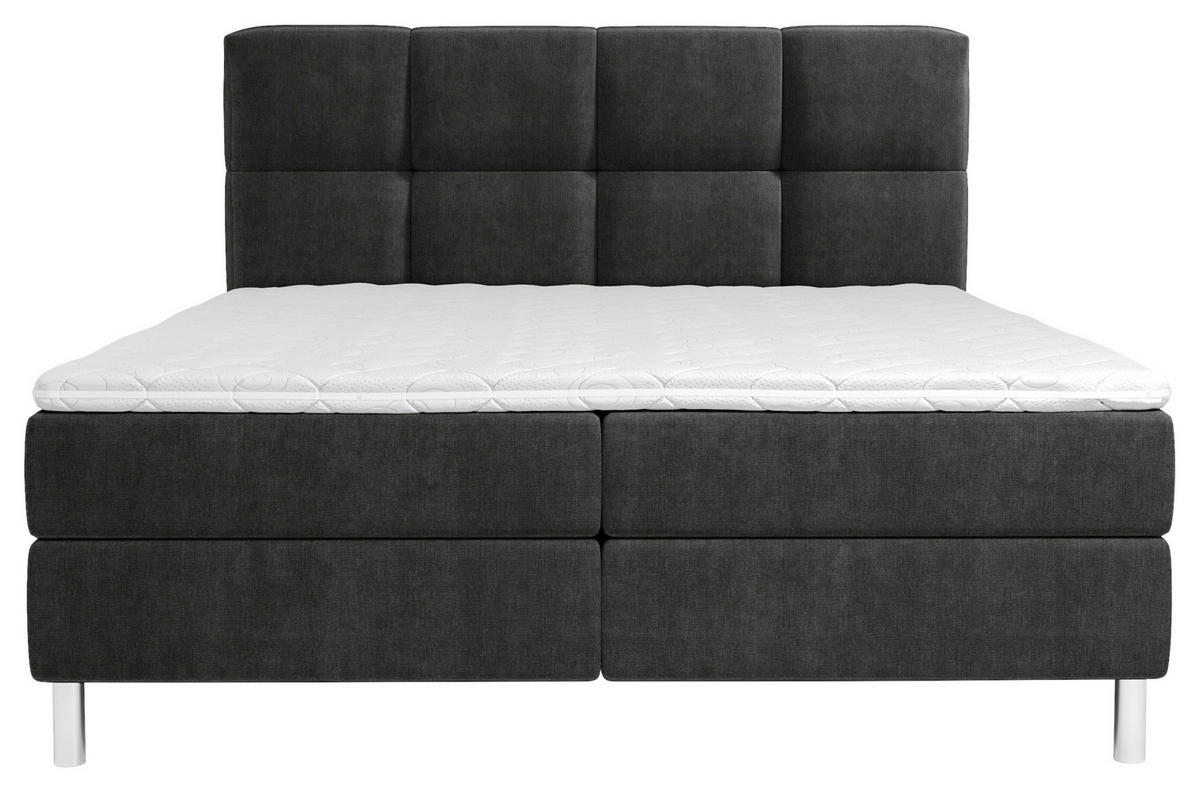 BOXBETT 180/200 cm  in Anthrazit  - Chromfarben/Anthrazit, MODERN, Holz/Holzwerkstoff (180/200cm) - Esposa