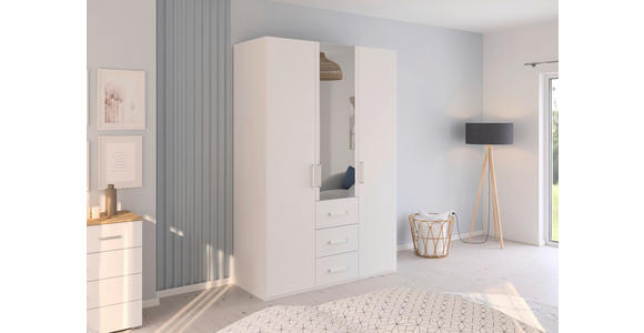 DREHTÜRENSCHRANK in Weiß - Weiß, Design, Glas/Holzwerkstoff (151/223/60cm) - Novel