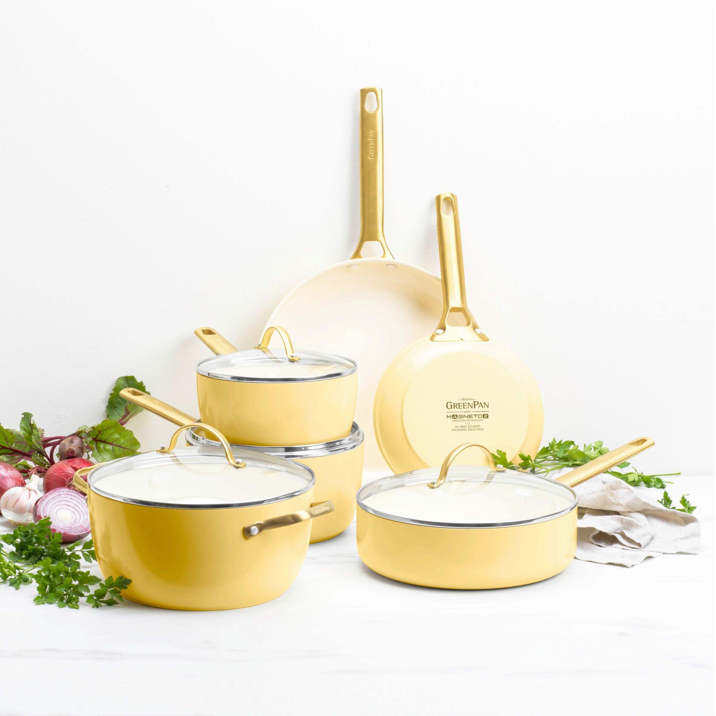 KOCHTOPFSET Padova Reserve 6-teilig  - Gelb/Goldfarben, Basics, Metall - GreenPan