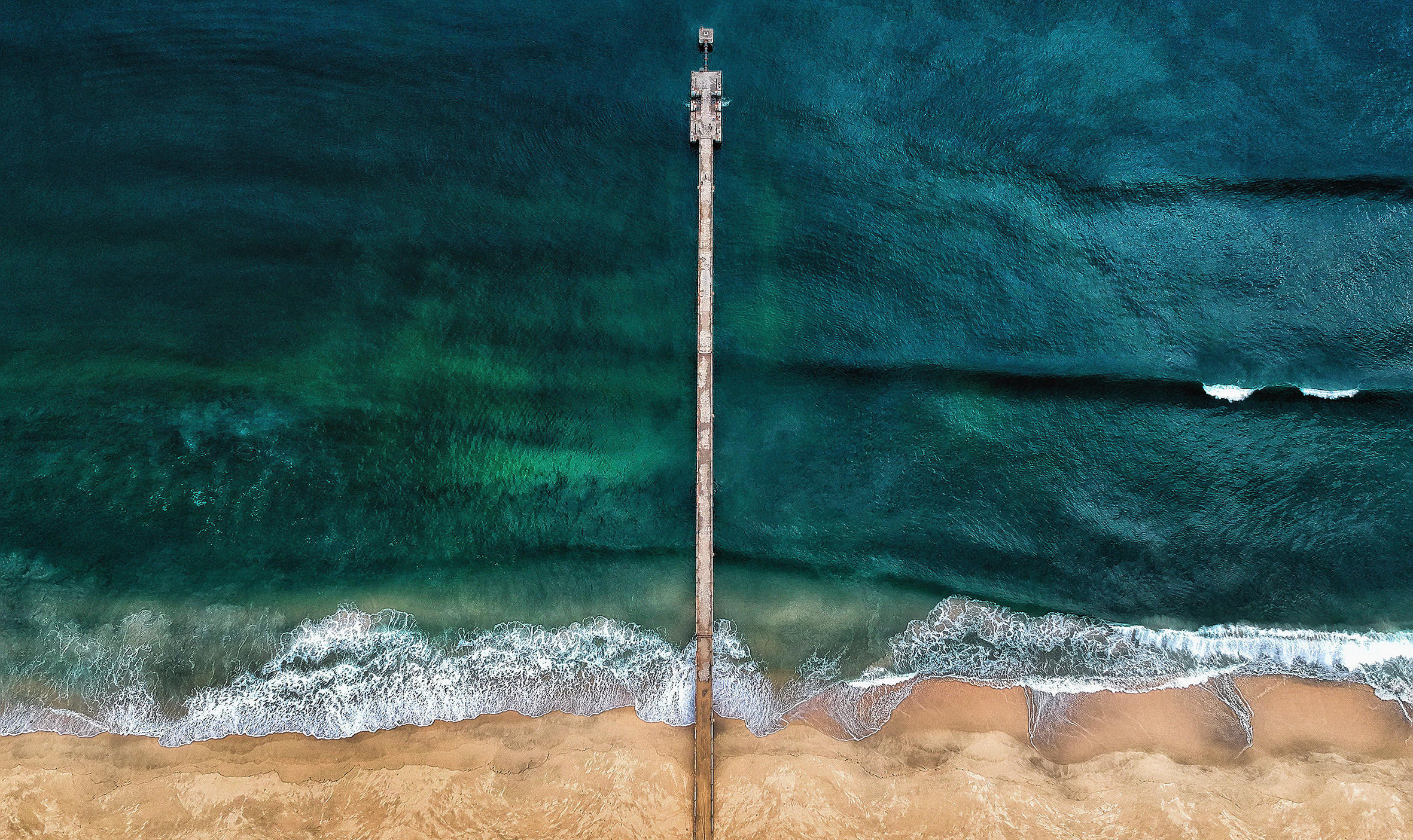 ALUMINIUMBILD 118/70 cm  - Blau/Dunkelgrün, Design, Metall (118/70cm) - Wandkraft