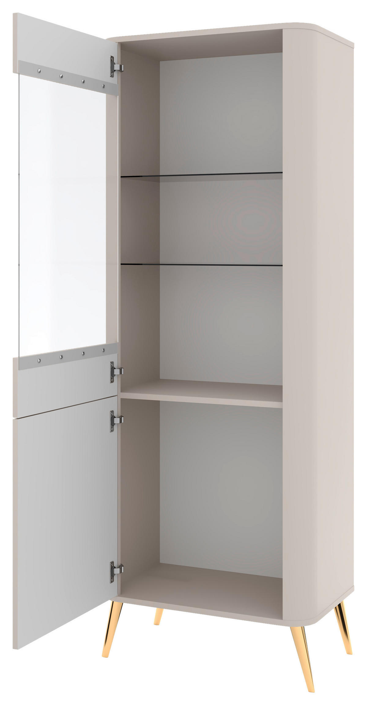 VITRINE  in Kaschmir  - Kaschmir/Goldfarben, Design, Glas/Holzwerkstoff (64,5/180/39cm) - Boxxx