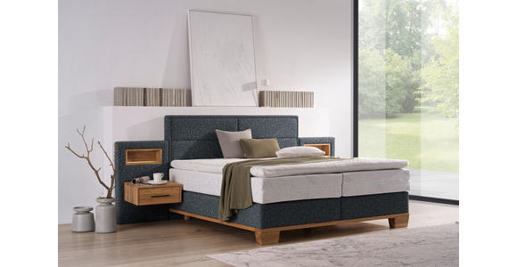 BOXSPRINGBETT 160/200 cm  in Eichefarben, Dunkelgrau  - Eichefarben/Dunkelgrau, Natur, Holz/Textil (160/200cm) - Valnatura