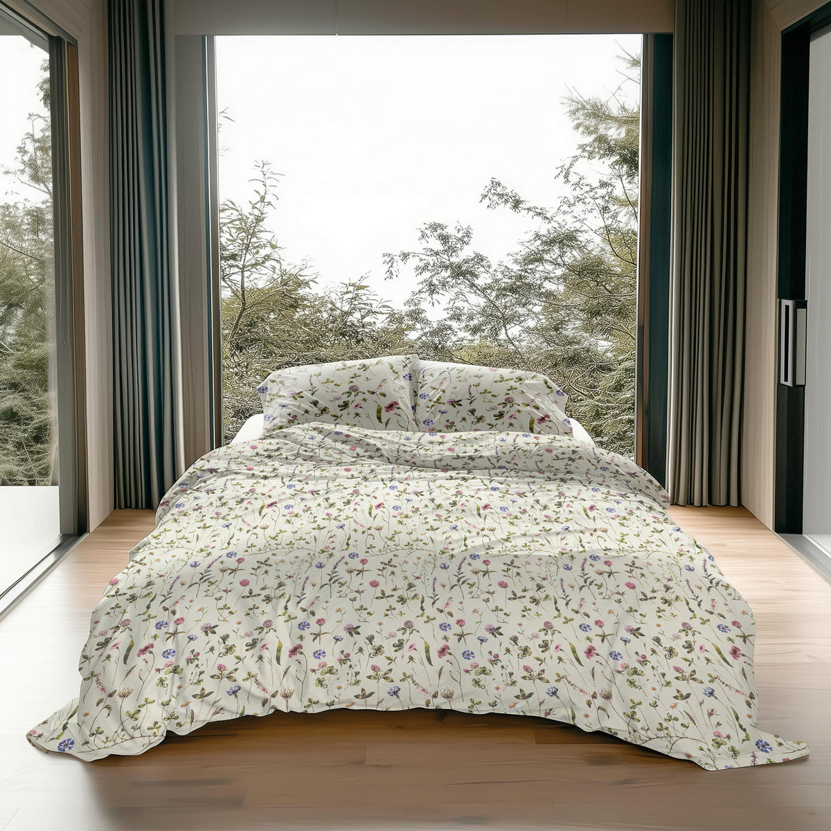 BETTWÄSCHE 2-teilig HARPER Flanell 135/200 cm  - Pastellgrün, Basics, Textil (135/200cm)