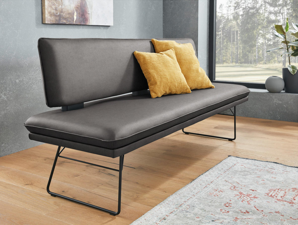SITZBANK - Anthrazit/Schwarz, Design, Textil/Metall (195/91/65cm) - Dieter Knoll