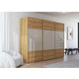 SCHWEBETÜRENSCHRANK  in Eichefarben, Champagner  - Champagner/Eichefarben, KONVENTIONELL, Glas/Holz (301/236/68cm) - Novel
